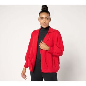 Elegant Red Women's Cardigan